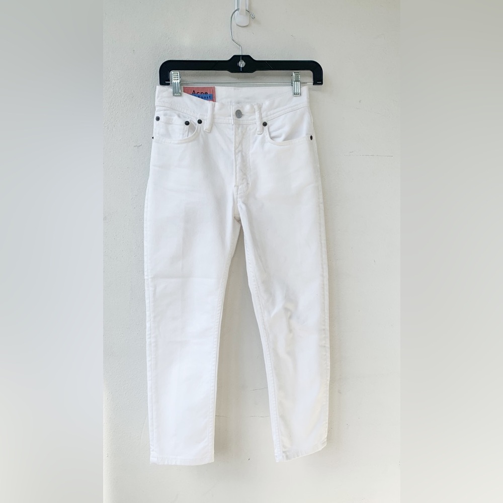 Acne Studios Bla konst Stockholm Melk White Straight Crop Jeans 24